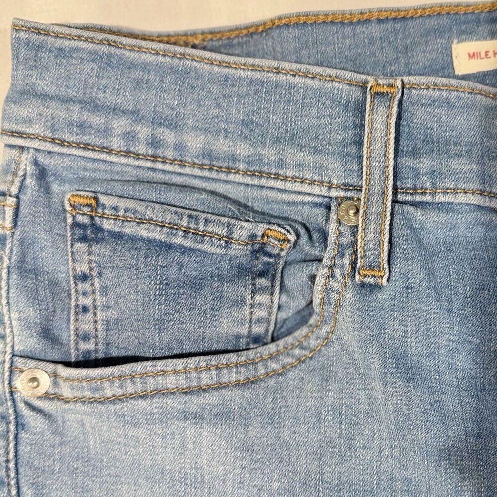 Levi's Y2K Vintage Mile High Skinny Jeans Light Blue Womens 30 Button Front EUC - Picture 7 of 16